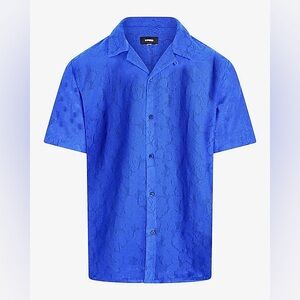 EXPRESS Blue Floral Button down